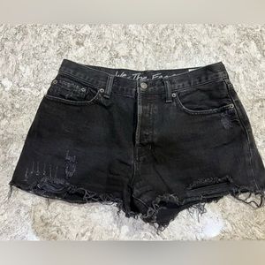 Free People black denim cut off shorts